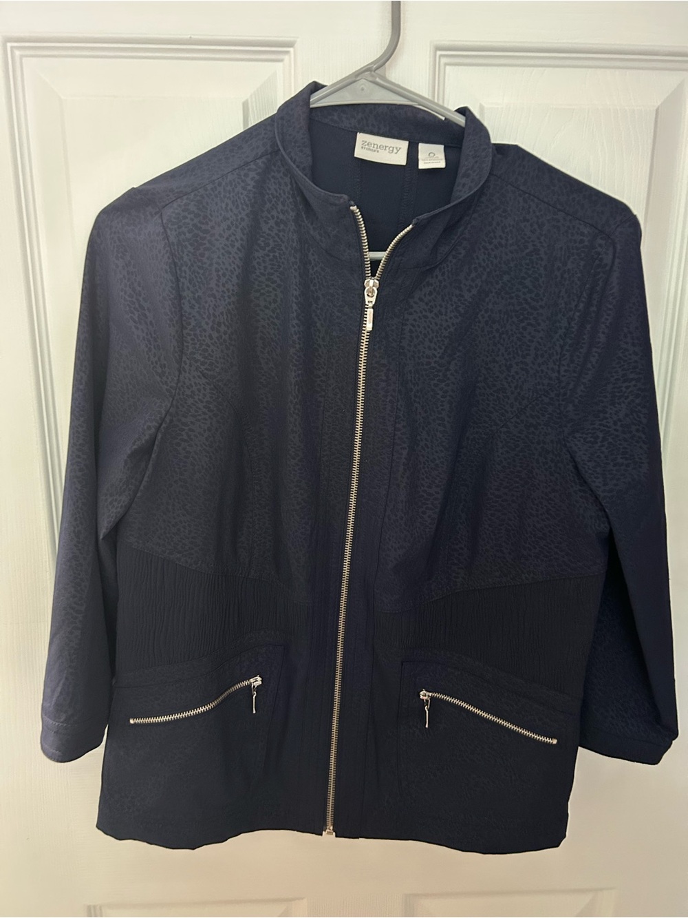 Zenergy by Chico's Navy Zip Front Jacket sz 0